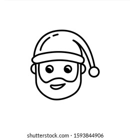 Christmas Santa Claus Emoticon Icon. Santa Claus Face Custom Vector Icon. Clean and Simple Christmas Icon