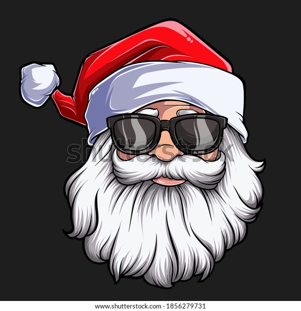 Christmas Santa Claus Face Sunglasses Illustration Stock Vector Royalty Free 1856279731 9948