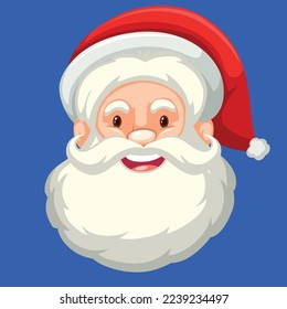 Christmas Santa Claus face Vector illustration in high quality and shadows, you can use in your Christmas designs.