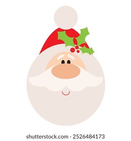 Christmas Santa Claus  face vector cartoon illustration