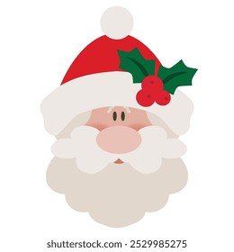 Christmas Santa Claus  face vector cartoon illustration