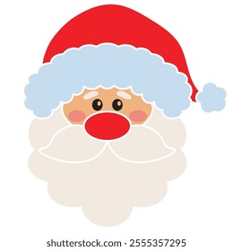 Christmas Santa Claus  face  vector cartoon illustration