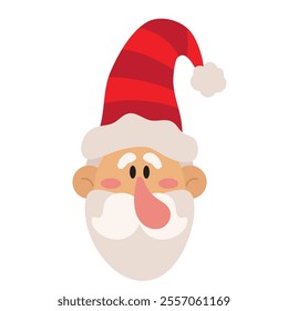 Christmas Santa Claus  face  vector cartoon illustration