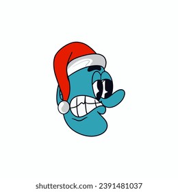 Christmas Santa Claus faces cartoon version vector illustration