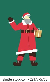 Christmas Santa Claus Flat Clip Art Illustration