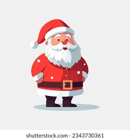 Christmas Santa Claus in flat style isolated on white background. Vector illustration