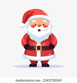 Christmas Santa Claus in flat style isolated on white background. Vector illustration