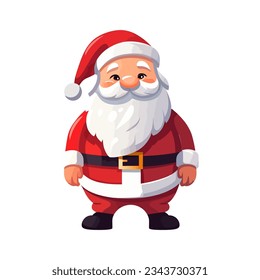 Christmas Santa Claus in flat style isolated on white background. Vector illustration