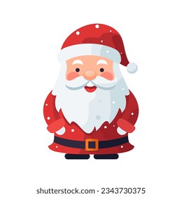 Christmas Santa Claus in flat style isolated on white background. Vector illustration