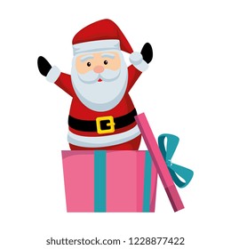 christmas santa claus with gift box