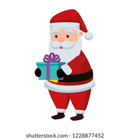 christmas santa claus with gift box