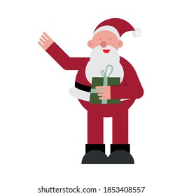 christmas santa claus with gift vector illustration design