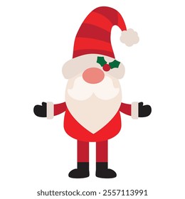 Christmas Santa Claus   gnome  vector cartoon illustration