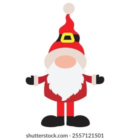 Christmas   Santa Claus gnome  vector cartoon illustration