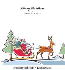 christmas santa claus and happy new year 