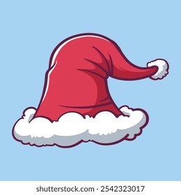 Christmas Santa Claus hat cartoon hand drawn illustration