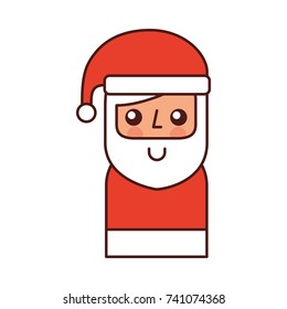 christmas santa claus with hat celebration cartoon