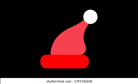 Christmas Santa Claus Hat With Fur. New Year. Winter Cap. Vector illustration.