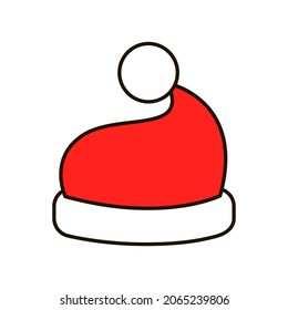 Christmas Santa Claus hat icon in vector