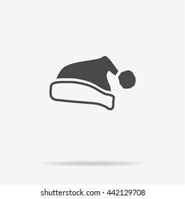 Christmas Santa Claus hat icon. Vector concept illustration for design.