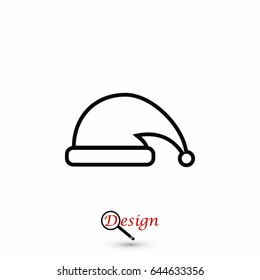 Christmas santa claus hat icon, Vector EPS 10 illustration style