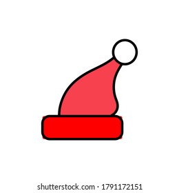 Christmas Santa Claus hat isolated on transparent background. New Year red hat for video chat effects. Vector xmas selfie filter character.