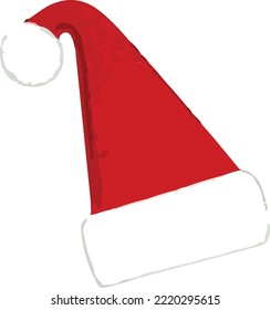 Christmas Santa Claus hat isolated. 