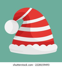 Christmas Santa Claus hat. New Year red hat Vector xmas decoration
