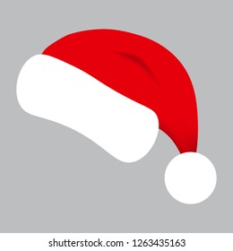 Christmas Santa Claus hat, vector illustration.