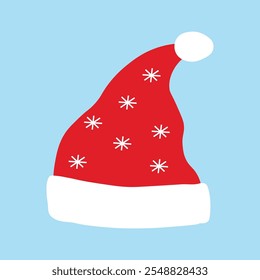 Navidades Vector de sombrero de Santa Claus en estilo plano. Ilustración vectorial de sombrero de celebración de Navidad.