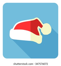 Christmas Santa Claus hat. Vector illustration. Flat design.