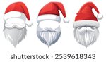 Christmas santa claus hats. New Year