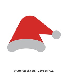 Christmas Santa Claus Hats With Shadow Set. New Year Red Hat Isolated