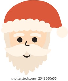 Navidades Ilustración vectorial de dibujos animados Santa Claus Head