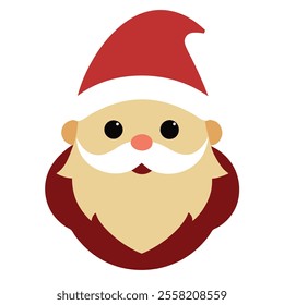 Christmas Santa Claus head vector art illustration