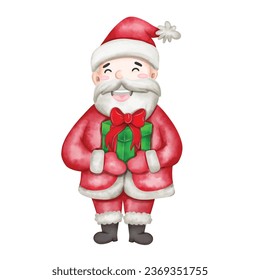 Christmas Santa Claus Holding Gift