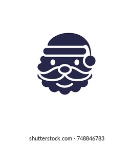 Christmas santa claus icon black color isolated on white background for product promotion, greeting card, web design, poster, christmas sale and marketing material, decoration. Vector Illustration