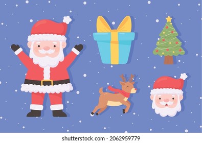 christmas santa claus icons collection