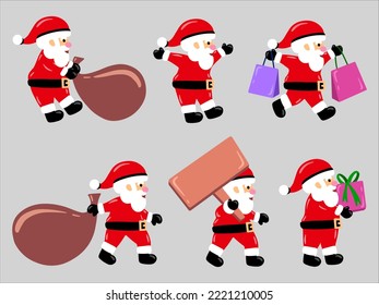 Christmas Santa Claus Illustration Set