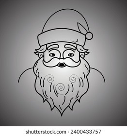 christmas santa claus line art vector grphic design