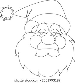 Christmas Santa Claus Line Art Vector Elements