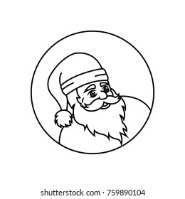 Christmas santa claus line art