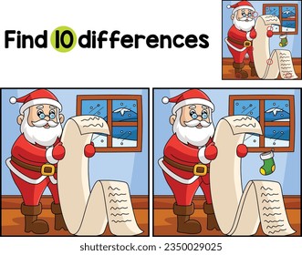 Christmas Santa Claus List Find The Differences