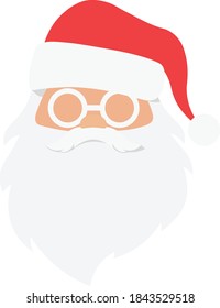 Christmas Santa Claus With Long beard.Vector Illustration.