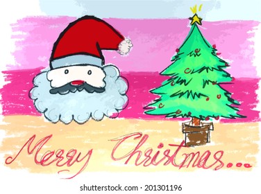 Christmas  with Santa Claus painting background