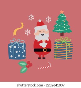 Christmas Santa Claus and Presents Illustration