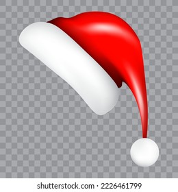Christmas Santa Claus red hat, vector illustration.