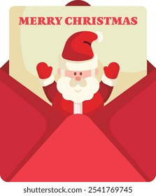 christmas santa claus red hat christmas cute card poster letter merry winter holly holiday