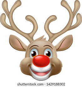 Christmas Santa Claus reindeer red nosed deer cartoon character