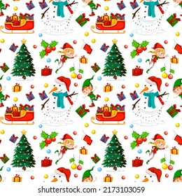Christmas Santa Claus seamless pattern illustration